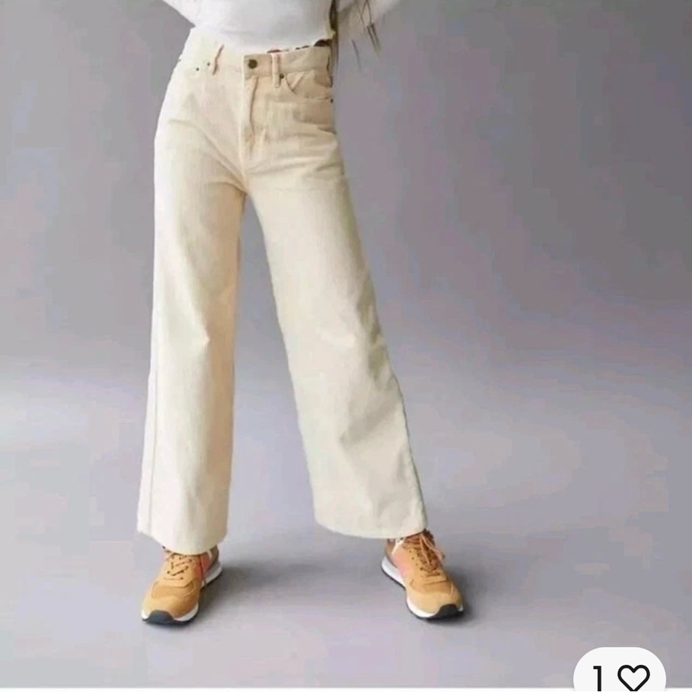 BDG High & Wide Corduroy Pant Size 24 Beige Urban Outfitters